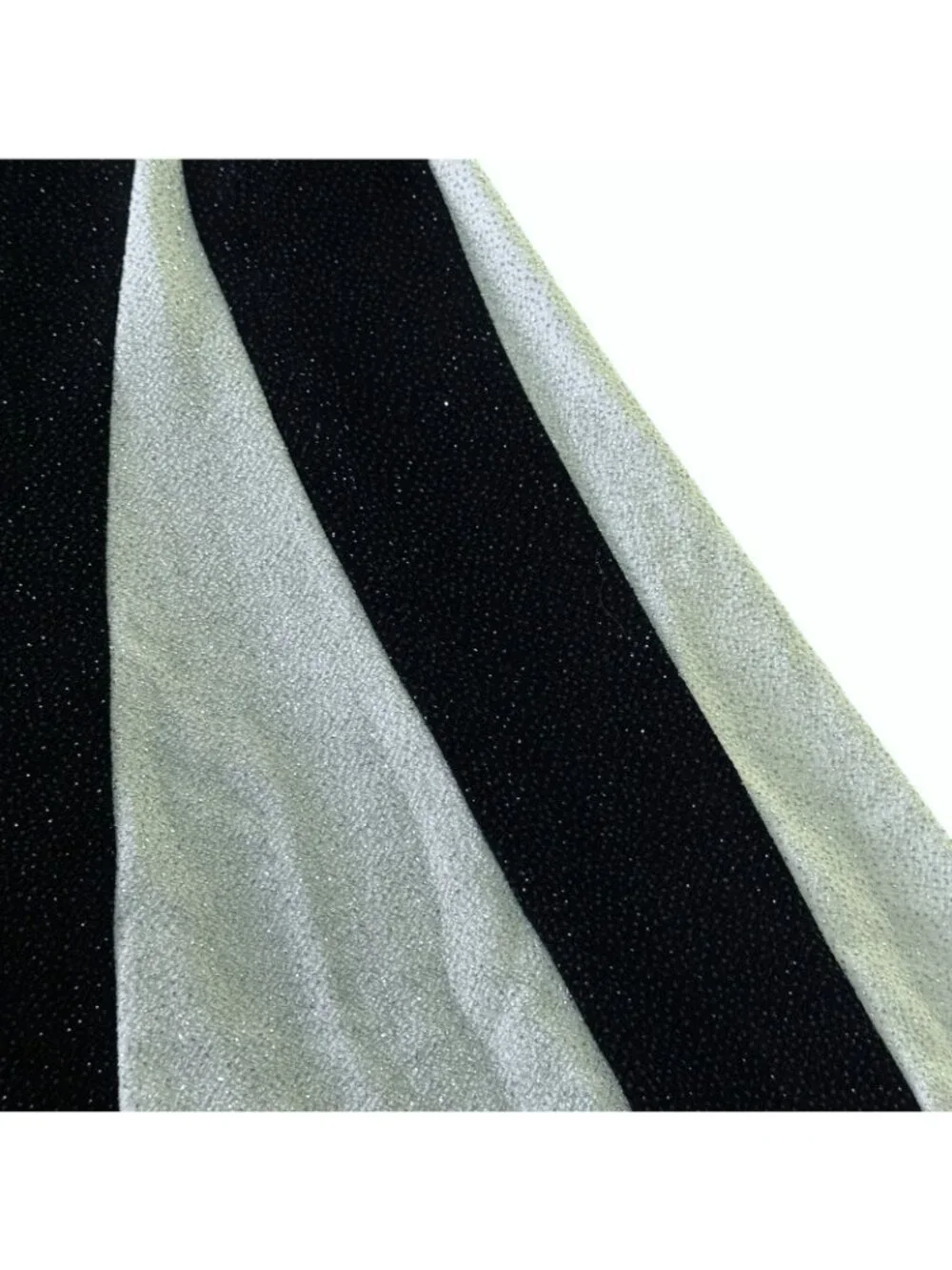 Maxi Halter Dress Women's 10 Black White Sparkly Stretchy Cruella Vintage - Picture 13 of 16